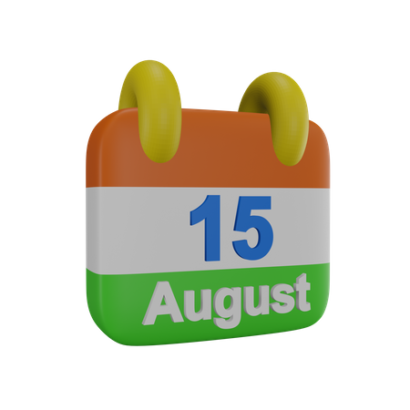 15 August  3D Icon