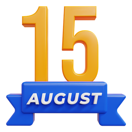 15 August  3D Icon