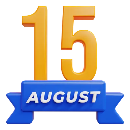 15 August  3D Icon
