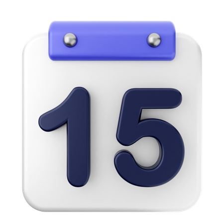 Calendario número 15  3D Icon