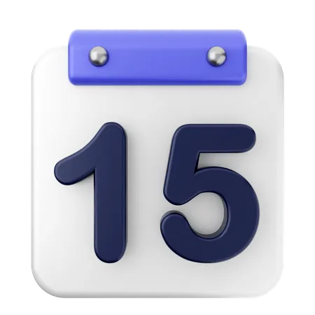 Calendario número 15  3D Icon