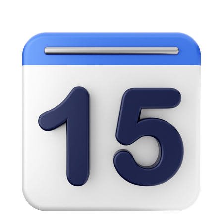 Calendario número 15  3D Icon