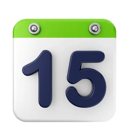 Calendario número 15  3D Icon