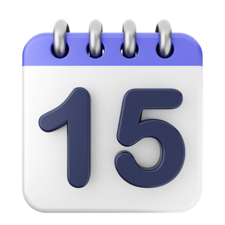 Calendario número 15  3D Icon