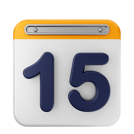 Calendario número 15  3D Icon