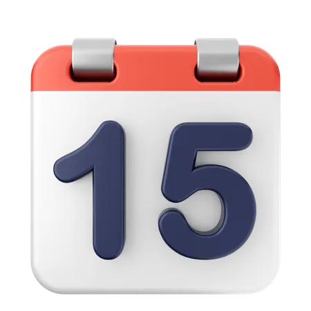 Calendario número 15  3D Icon