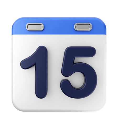 Calendario número 15  3D Icon