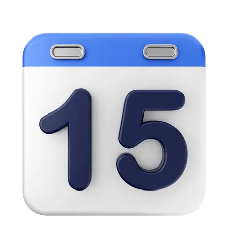 Calendario número 15  3D Icon