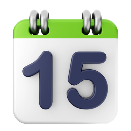 Calendario número 15  3D Icon