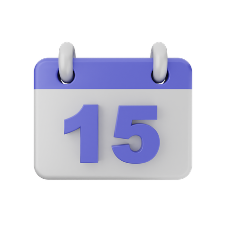 Calendário de 15 datas  3D Icon