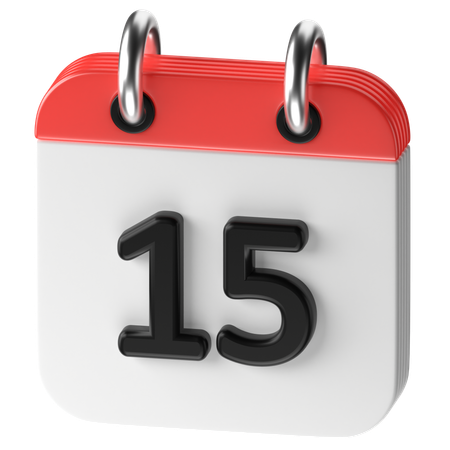 15 Date  3D Icon