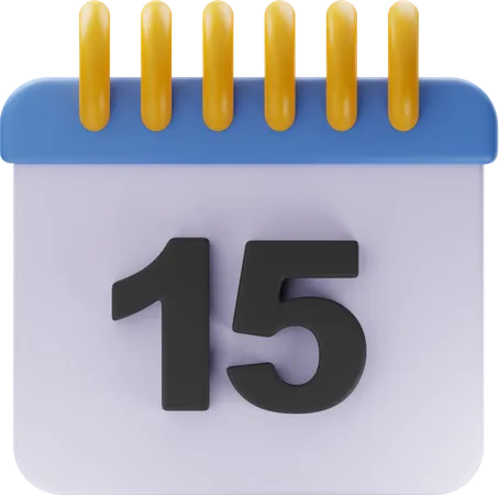 15 Date  3D Icon