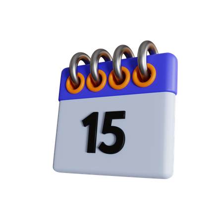 15 Date  3D Icon