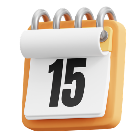 15 Date  3D Icon