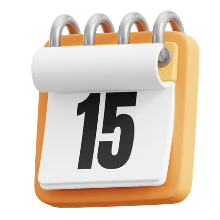 15 Date  3D Icon