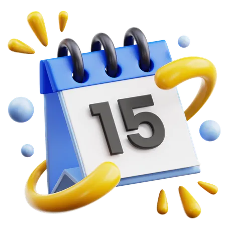 15 Date  3D Icon