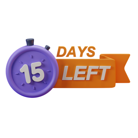 15 Days Left  3D Icon