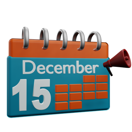 15 de dezembro  3D Icon