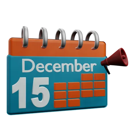 15 de dezembro  3D Icon