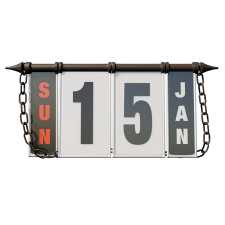 15 de janeiro domingo  3D Icon