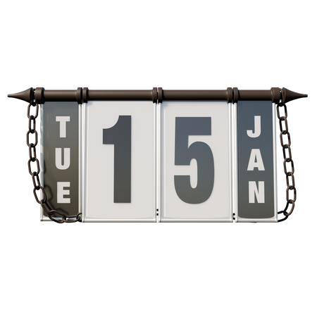 15 de janeiro terça-feira  3D Icon