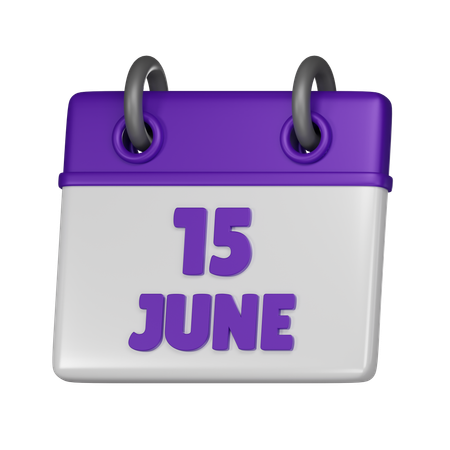 15 de junho  3D Icon