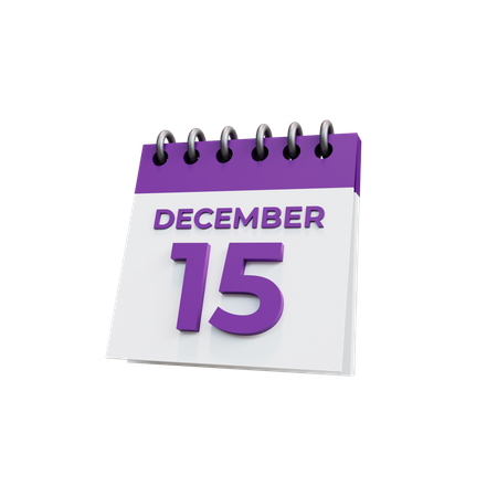 15 de diciembre  3D Icon