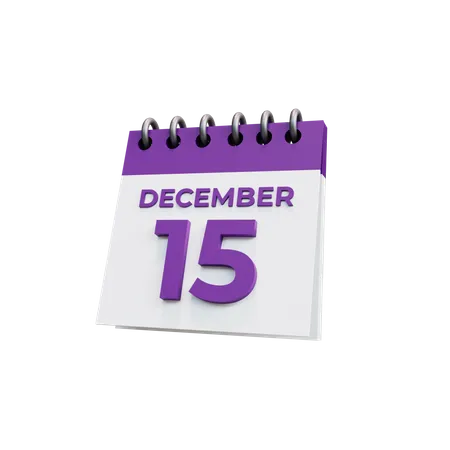 15 de diciembre  3D Icon