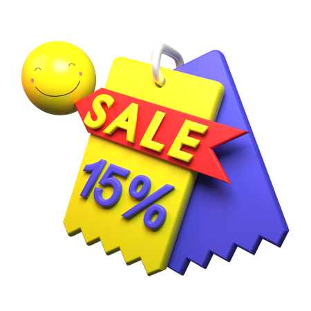 15% Discount  3D Icon