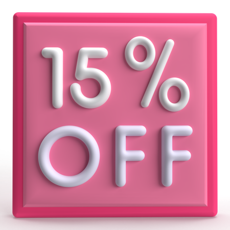 15 Discount  3D Icon