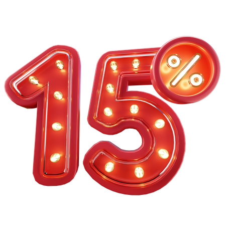 15% Discount Sale  3D Icon