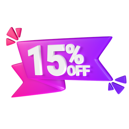 Etiqueta de descuento del 15%  3D Icon