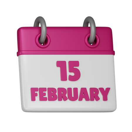 15 February  3D Icon