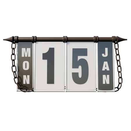 15. Januar Montag  3D Illustration