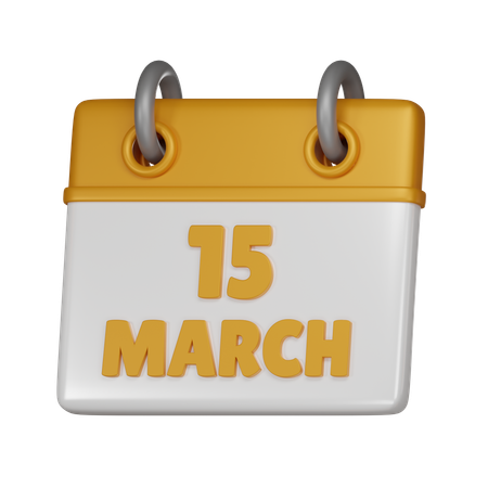 15 March  3D Icon