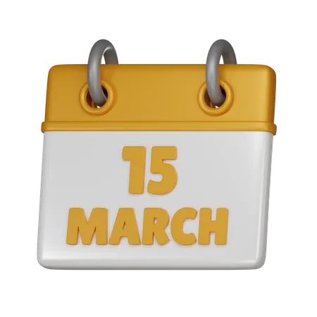 15 March  3D Icon