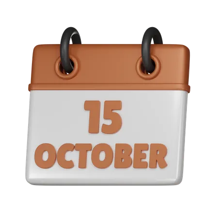 15 October  3D Icon