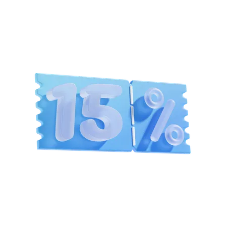 15 Percent Off 3 D Icon Illustratrion 3D Icon
