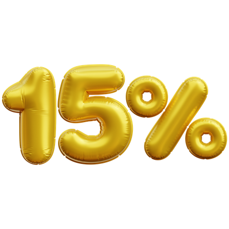 15 Percent  3D Icon