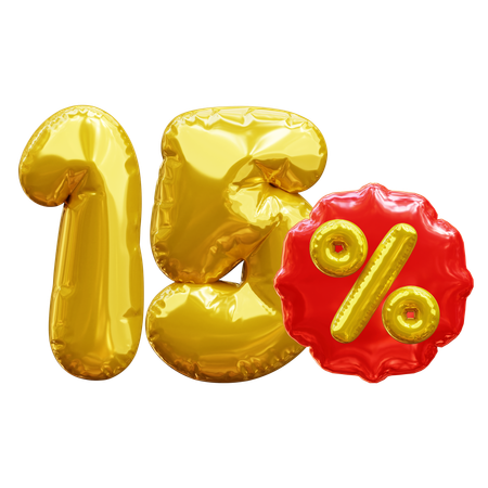 15 percent  3D Icon