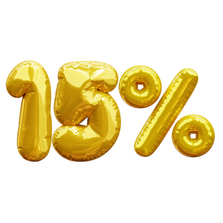 15 percent  3D Icon