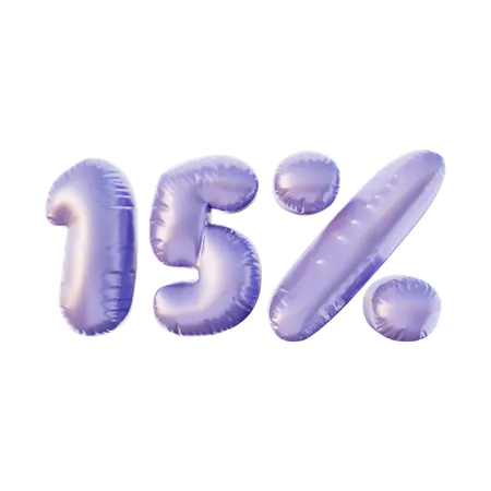 15 Percent Balloon  3D Illustration