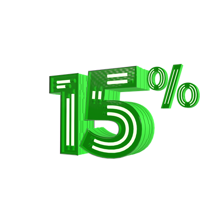 15 Percent Discount  3D Icon