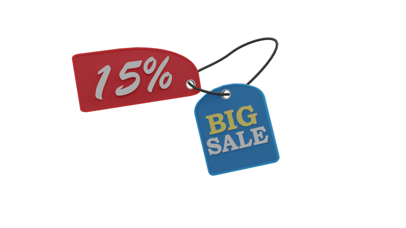 15 Percent Discount  3D Icon