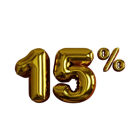 15 Percent Discount  3D Icon