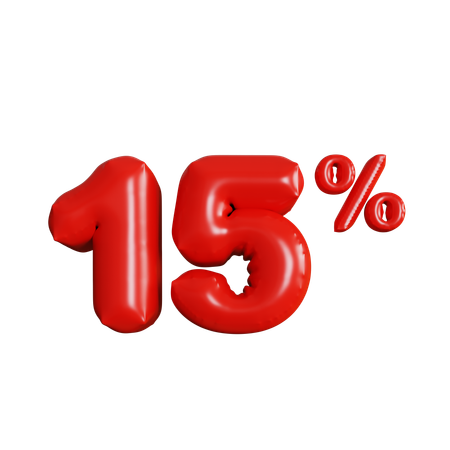 15 Percent Discount  3D Icon