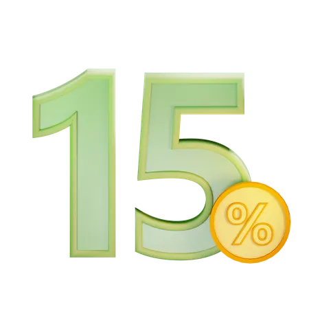 15 Percent Discount  3D Icon