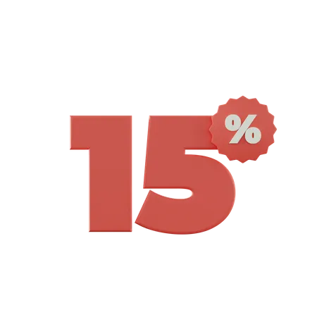 15 Percent Discount  3D Icon