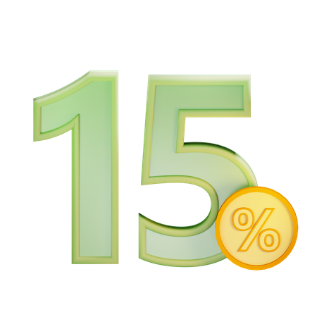15 Percent Discount  3D Icon