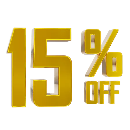 15 percent discount  3D Icon
